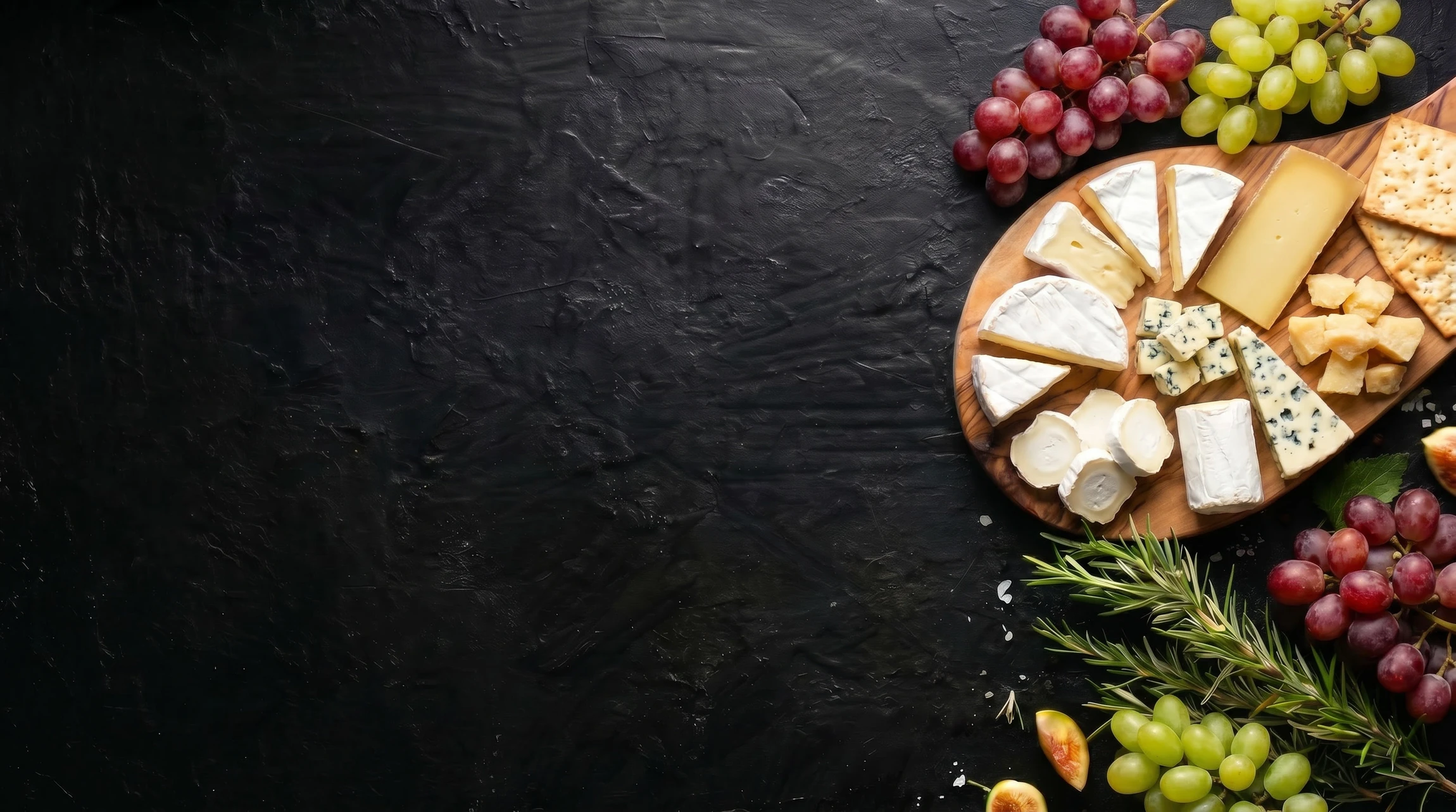 Plateau de fromages artisanaux disposé sur planche en bois avec papier sulfurisé